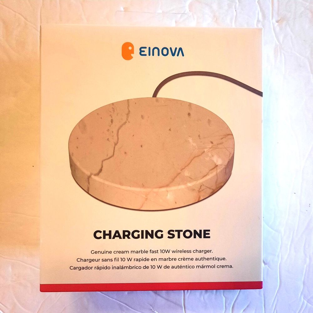 Einova 10W Qi Wireless Charging Stone - Cream Marble